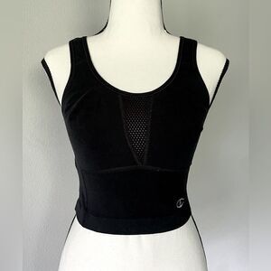 Womens, Black, Champion, Fitted, Cropped Athletic Tank/Sports Bra. Size Small.